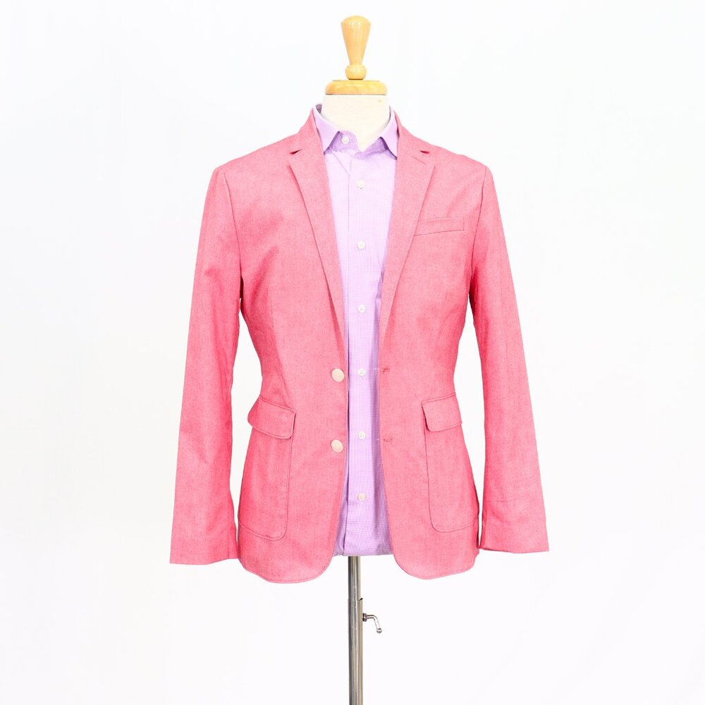 Express 36R Pink Blazer Sport Coat Jacket 2-Button Solid T475